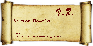 Viktor Romola névjegykártya